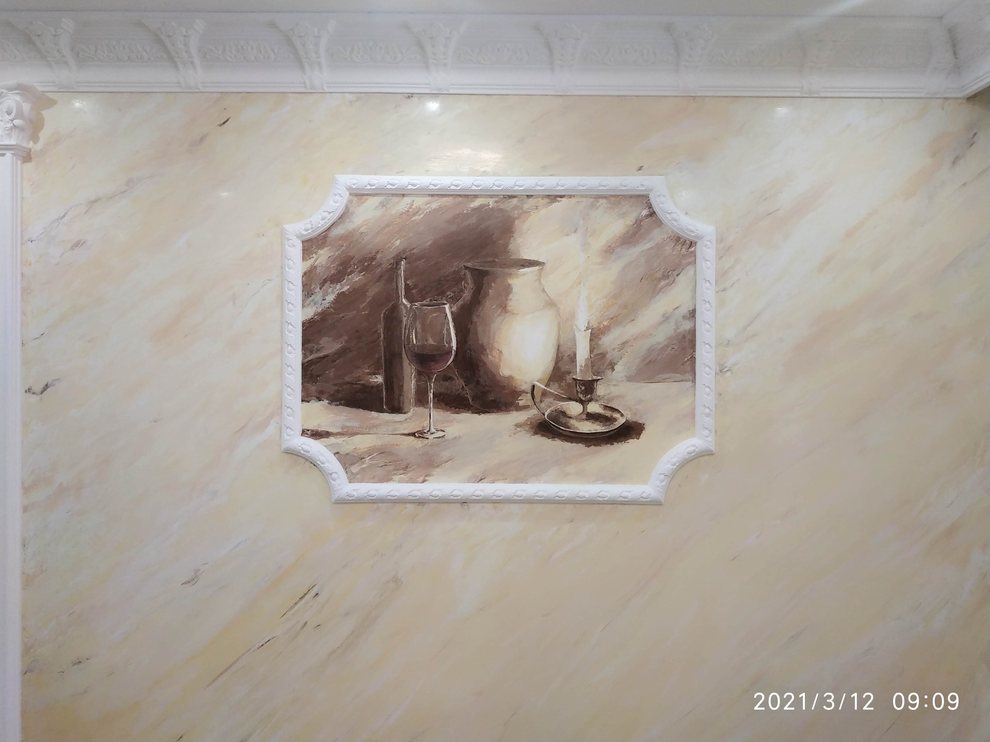 Benátský štuk - detail struktury a vysokého lesku